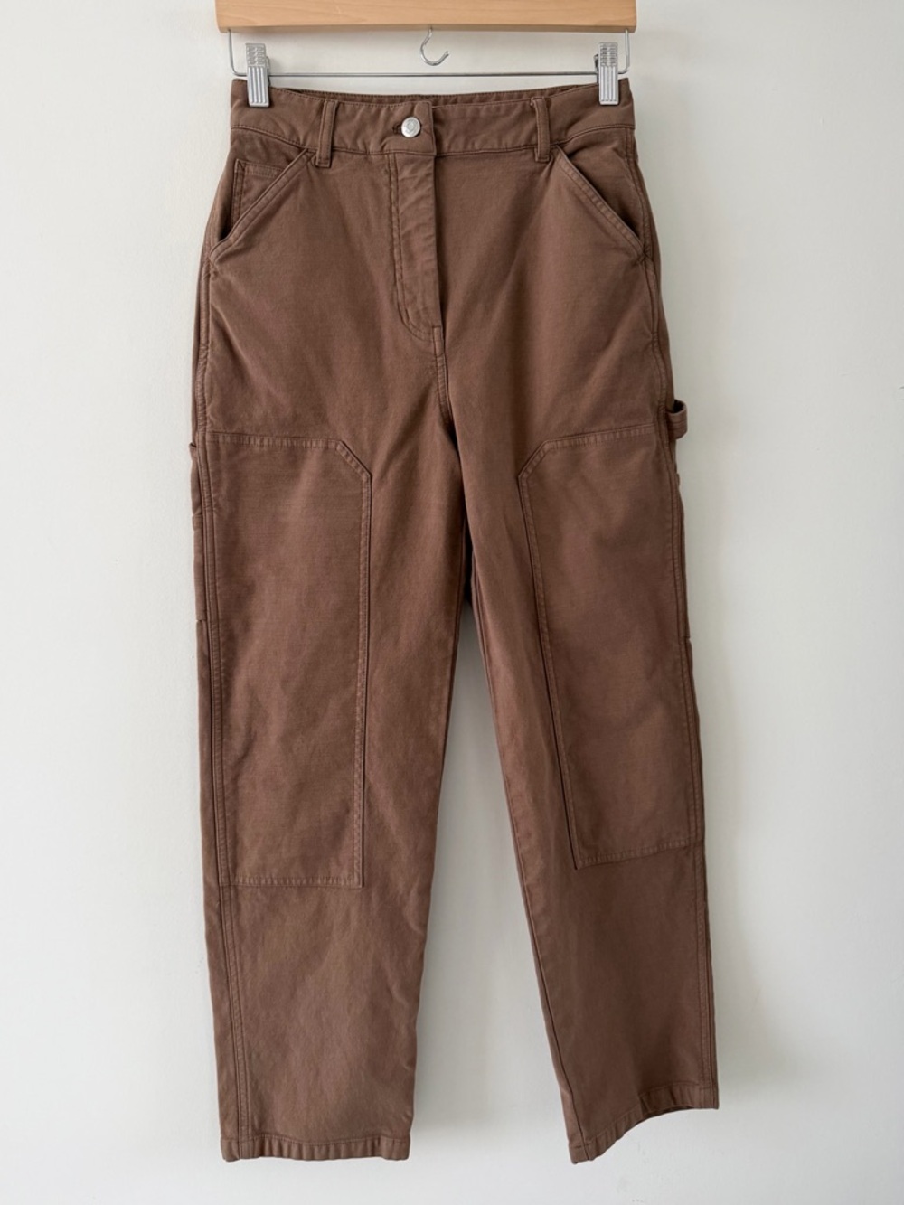 Wilfred Free Brown Utility Carpenter Pants High Rise Straight Leg Size 6 - Picture 3 of 11